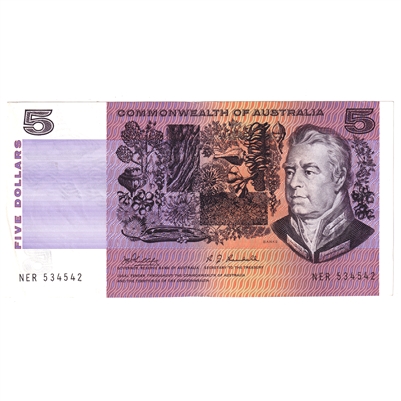 Australia 1969 5 Dollar Note, Pick #39b, AU