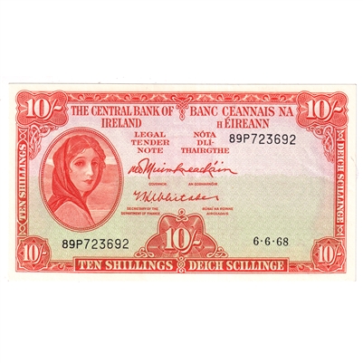 Ireland 1962-68 10 Shilling Note, E074, UNC 