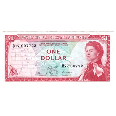 East Caribbean States 1965 1 Dollar Note, Pick #13f, EF 