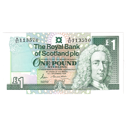 Scotland 1988 1 Pound Note, SC833a, UNC 