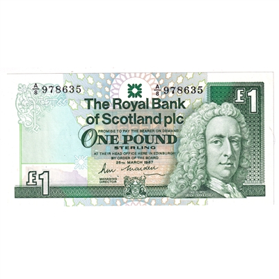 Scotland 1987 1 Pound Note, SC832, UNC 