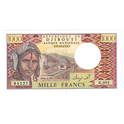 Dijbouti 1988 1,000 Francs Note, Pick #37b, UNC 