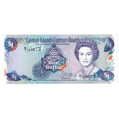 Cayman Islands 1996 1 Dollar Note, Pick #16a, AU 