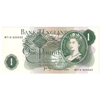 Great Britain 1970 1 Pound Note, BE82f MT--, EF-AU
