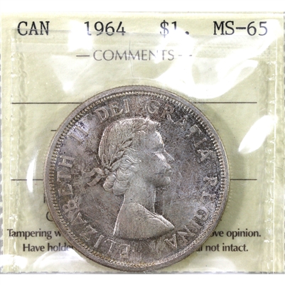 1964 Canada Dollar ICCS Certified MS-65