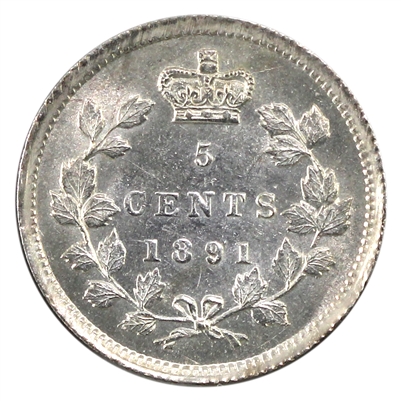 1891 Obv. 2 Canada 5-cents Brilliant Uncirculated (MS-63)