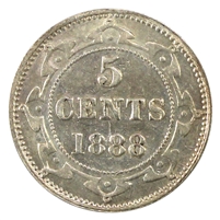 1888 Obv. 3 Newfoundland 5-cents EF-AU (EF-45)