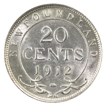 1912 Newfoundland 20-cents UNC+ (MS-62)