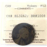 BL-32A2 Blacksmith Token, Brass, ICCS Certified F-12 *EXTREMELY RARE*