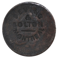 MT-2A1 1863-70 Devins & Bolton, Montreal, Token on USA Large Cent, Round 0, Very Good