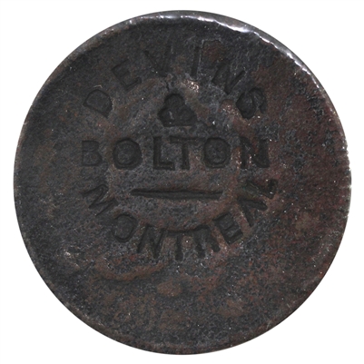 MT-2A1 1863-70 Devins & Bolton, Montreal, Token on USA Large Cent, Round 0, Very Good