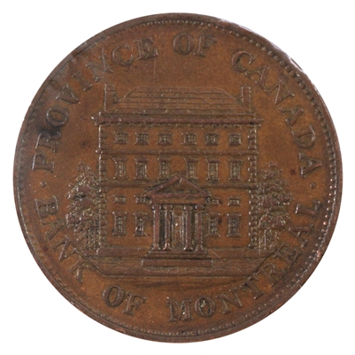 PC-1B3 1844 Province of Canada Bank of Montreal Half Penny Token, AU-UNC (AU-55)