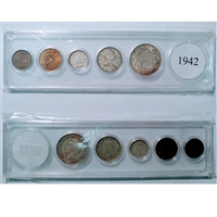 1942 Canada 5-coin Year Set in Snap Lock Case