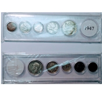1947 Canada 5-coin Year Set in Snap Lock Case