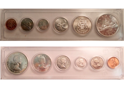 1961 Canada 6-coin Year Set in Snap Lock Case