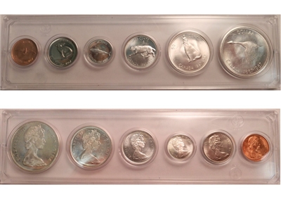 1967 Canada 6-coin Year Set in Snap Lock Case