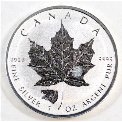 2016 Canada Grizzly Privy $5 Silver Maple Leaf .9999 Fine (toned) No Tax