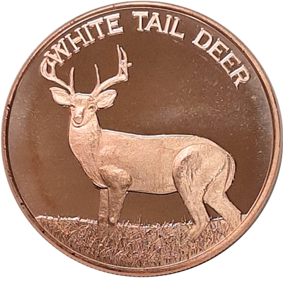 White Tail Deer 1oz. .999 Fine Copper
