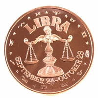 Zodiac Libra 1oz. .999 Fine Copper