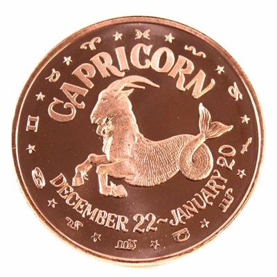 Zodiac Capricorn 1oz. .999 Fine Copper