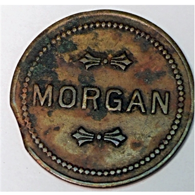 H219 - Morgan Co. 25c token (struck on clipped planchet)