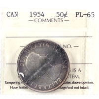 1954 Canada 50-cents ICCS Certified PL-65