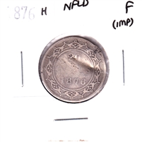 1876H Newfoundland 20-cents Fine (F-12) Impaired