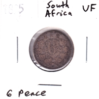 South Africa 1895 6 Pence Very Fine (VF-20)