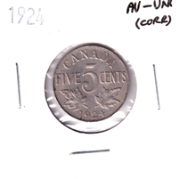 1924 Canada 5-cents AU-UNC (AU-55) Corrosion