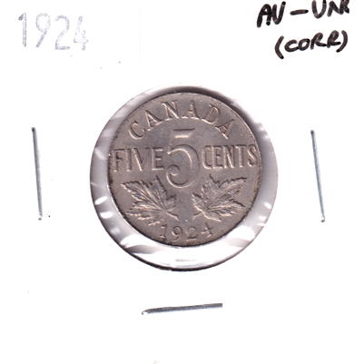 1924 Canada 5-cents AU-UNC (AU-55) Corrosion