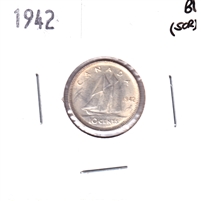 1942 Canada 10-cents Brilliant Uncirculated (MS-63) Scratched