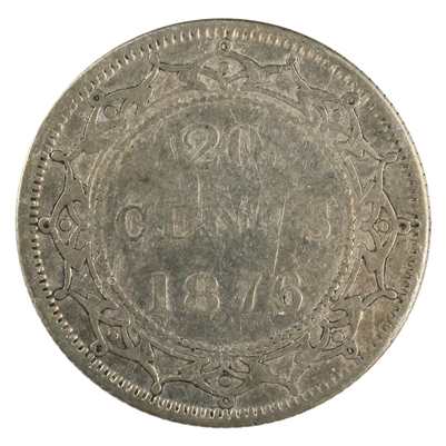 1876H Newfoundland 20-cents F-VF (F-15) Scratched