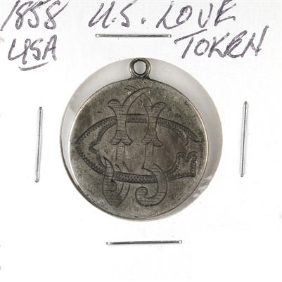Love Token on 1858 USA Quarter