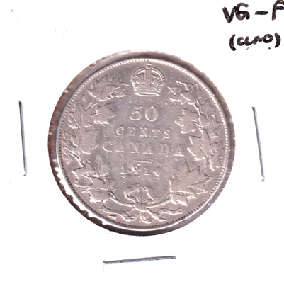 1914 Canada 50-cents VG-F (VG-10) Cleaned