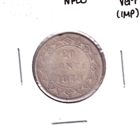 1873 Newfoundland 20-cents VG-F (VG-10) Impaired