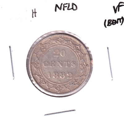 1882H Newfoundland 20-cents 20-cents Very Fine (VF-20) Bent