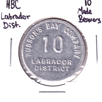 Hudson's Bay Company Labrador District 10 Made Beavers Token