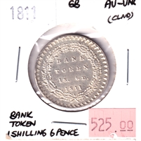 Great Britain 1811 1 Shilling, 6 Pence Bank Token AU-UNC (AU-55) Cleaned