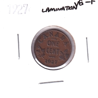 ERROR Lamination 1927 Canada 1-cent VG-F (VG-10)