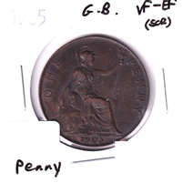 Great Britain 1905 Penny VF-EF (VF-30) Scratched
