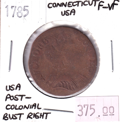 1785 USA Connecticut Post-Colonial Bust Right Token, F-VF