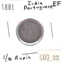 Portuguese India 1/2 Rupia Extra Fine (EF-40)