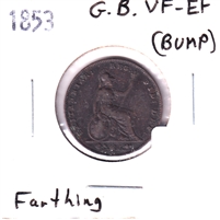 Great Britain 1853 Farthing VF-EF (VF-30) Bump or Impaired