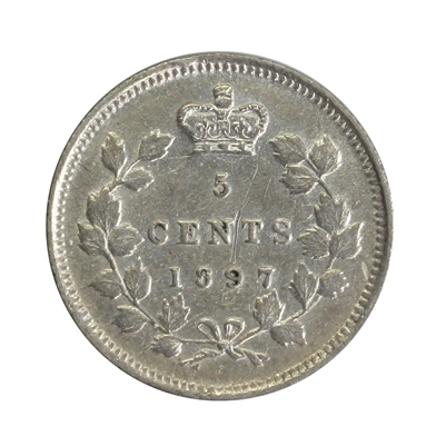 1897 Canada 5-cents EF-AU (EF-45) Scratched