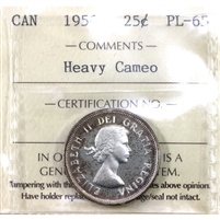 1956 Canada 25-cents ICCS Certified PL-65 Heavy Cameo