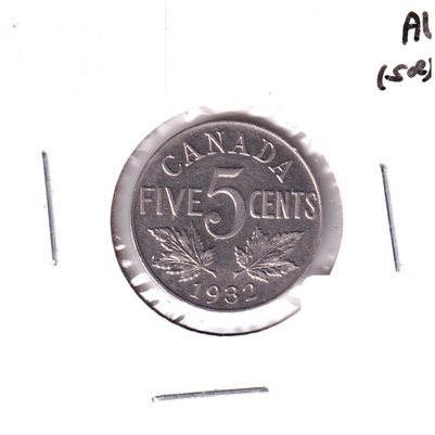 1932 Canada 5-cents Almost Uncirculated (AU-50) Scratched