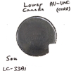 LC-33A1 No Date Lower Canada Un Sou, Agriculture, Bank Token, AU-UNC (AU-55) Corrosion