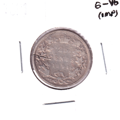 1891 Canada 25-cents G-VG (G-6) Impaired