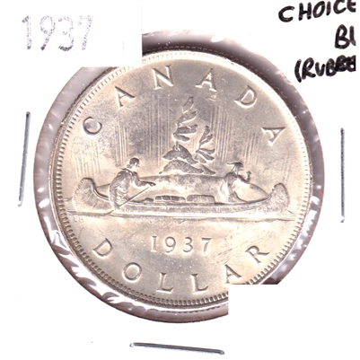 1937 Canada Dollar Choice Brilliant Uncirculated (MS-64) Rubbed