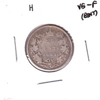 1881H Canada 25-cents VG-F (VG-10) Bent